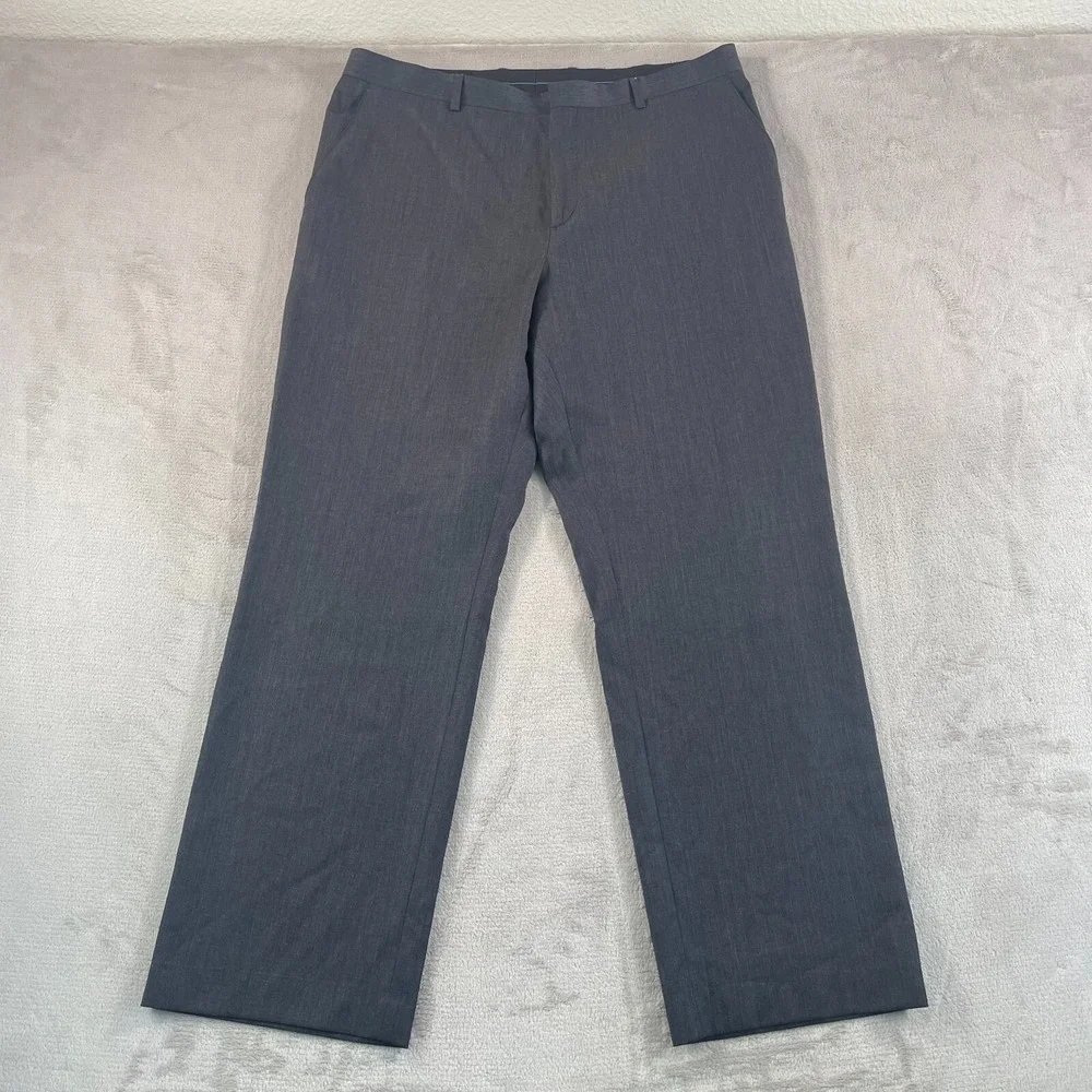 Banana Republic‎ Dress Pants Men 38x32 Grey 100% Wool Tailored Fit Straight Leg
